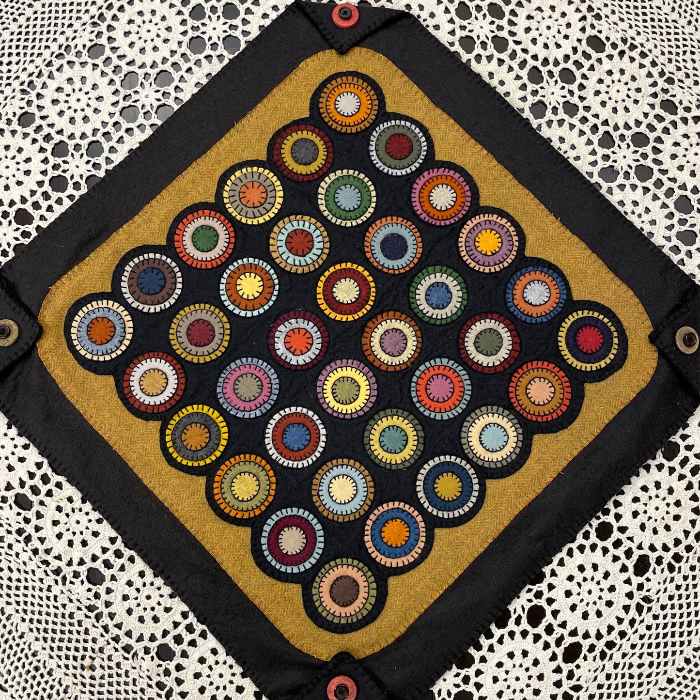 Designs by Tamara ~ Square Wool Penny Rug Applique Pattern